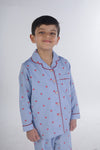Dreamy Heartbeats: Boys' Heart Print Nightsuit