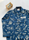 Undersea Dreams: Ocean Print Blue Cotton Nightsuit