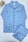 Anchor Print Cotton Nightsuit For Kids