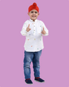A Day In The Jungle Printed Kurta Style Shirt For Boys