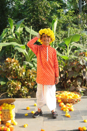Kids Leheriya Kurta Dhoti Set - CuddlesClothing