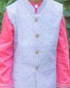 Printed Jawahar Jacket Set with Cotton Silk Kurta Pajama