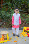 Printed Jawahar Jacket Set with Cotton Silk Kurta Pajama