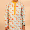 Trikona Leher Cotton Kurta Set For Boys