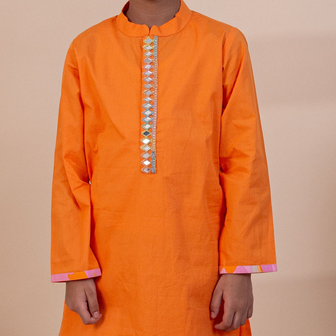 NoorRaaj Set – Mirror Work Cotton Kurta Pajama - CuddlesClothing