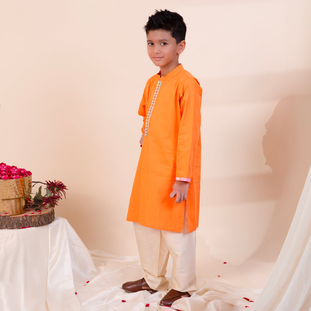 NoorRaaj Set – Mirror Work Cotton Kurta Pajama - CuddlesClothing