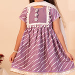 Load image into Gallery viewer, Girls' Purple Leheriya Sharara Set - CuddlesClothing