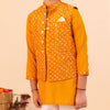 KesarRaaj- Mustard Yellow Bandhani Jacket Set