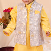 Boys' Floral Print Jacket Set with Cotton Satin Kurta Pajama