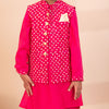 Bandhanraj – Pink Bandhani Print Nehru Jacket Set