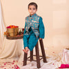 Rajkumaar-e-Teal Nehru Jacket Set For Boys