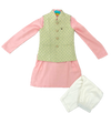 Green & Pink 3 Pc. Nehru Jacket Set For Boys