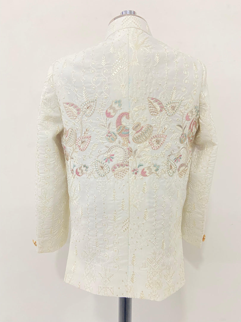 Gulzaar Ivory Embroidered Jodhpuri Set