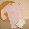 Textured Cotton Silk Kurta Pajama Set for Boys