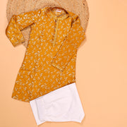 Silk Brocade Kurta Pajama Set for Boys with Tagai Embroidery - CuddlesClothing
