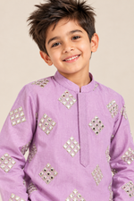 Load image into Gallery viewer, Aariv Mirror Work Mul Cotton Kurta Set
