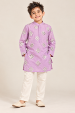 Load image into Gallery viewer, Aariv Mirror Work Mul Cotton Kurta Set