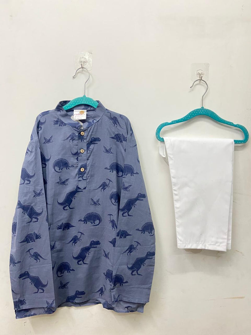 Dino Mul Cotton Kurta Set - CuddlesClothing