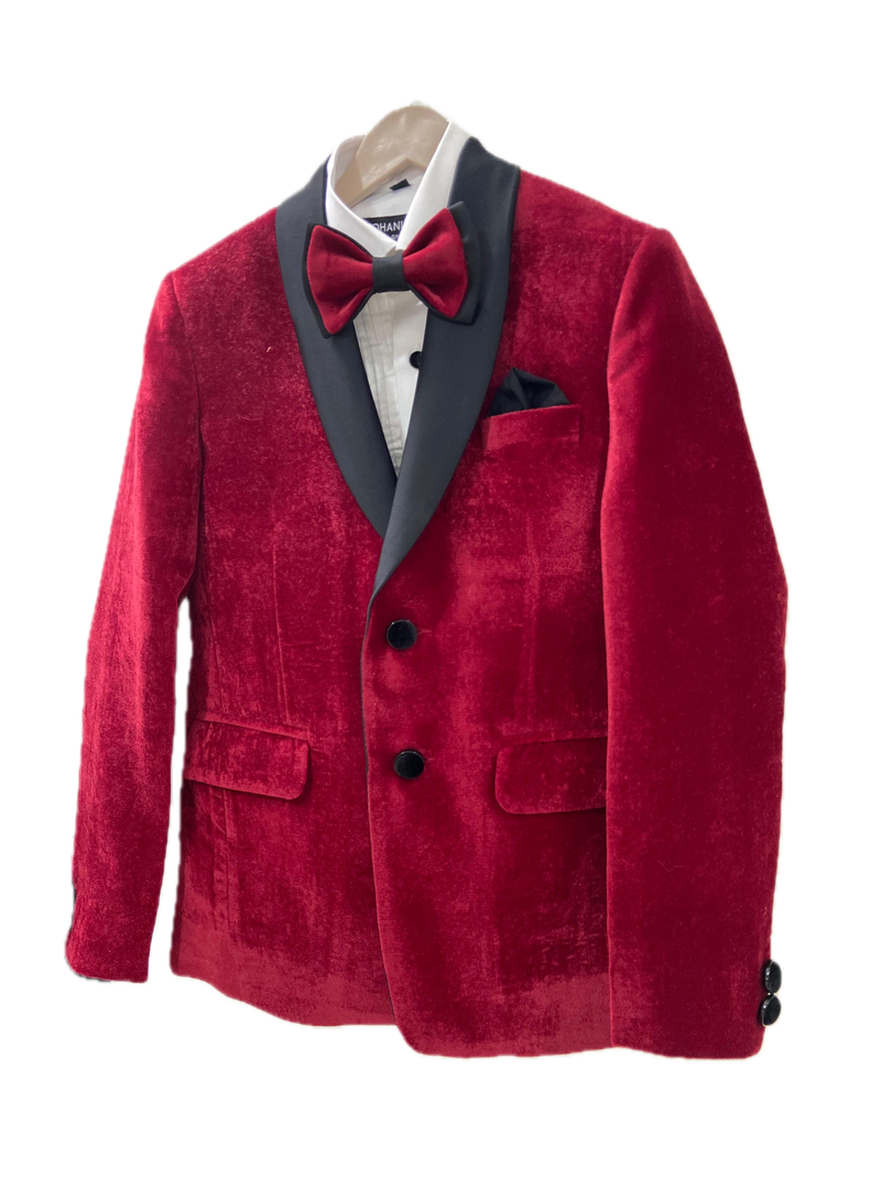 Boy's 4 pc Red Velvet Tuxedo - CuddlesClothing