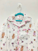 Load image into Gallery viewer, Kids Bear Print Cotton Nightsuit with Pink Piping - CuddlesClothing