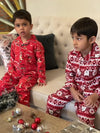 Bear Print Flannel Nightsuit