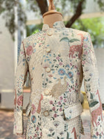 Load image into Gallery viewer, Ivory Silk Jodhpuri Set with Hand-Embroidered Animal &amp; Floral Motifs - CuddlesClothing