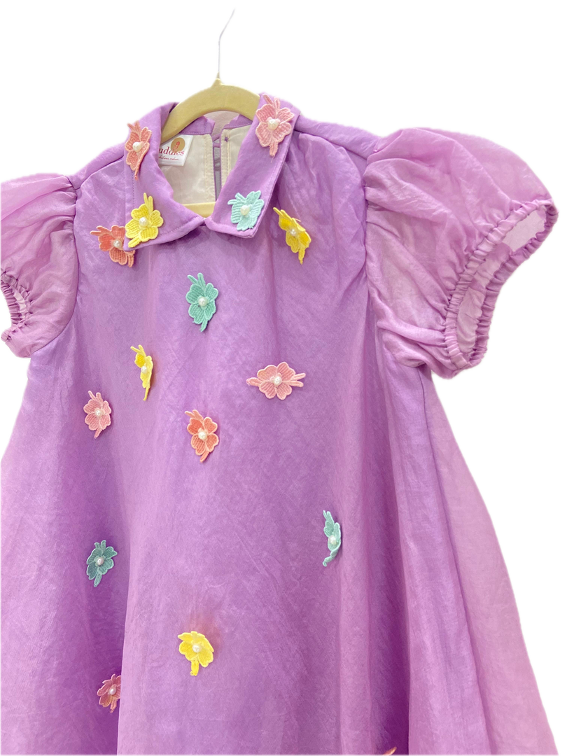 Lavender Dreams Organza Party Dress - CuddlesClothing